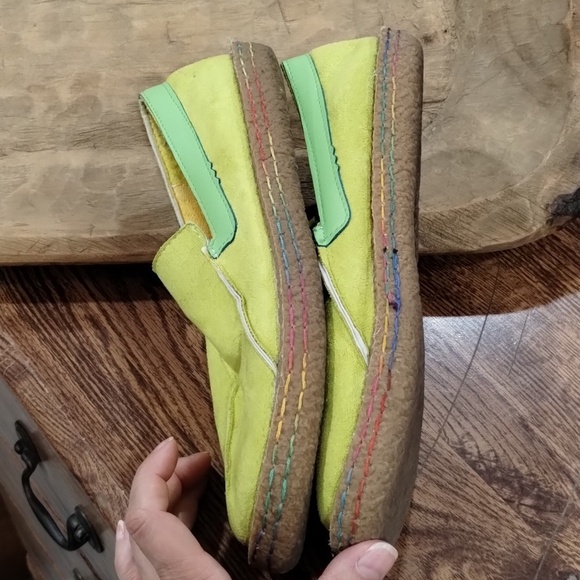 Evelo Tezoo rainbow loafers lime green suede feel size EU 40 7 TO 7.5 Mens main image 9